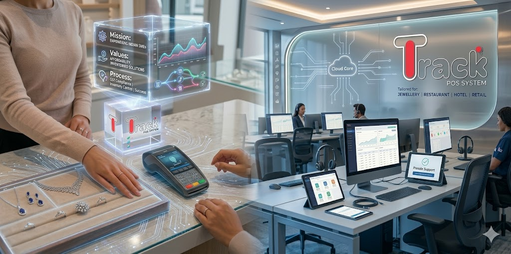 Cloud-based TrackPOSSystem for Indian SMEs — jewellery retail billing, desktop analytics, tablet POS and mobile support
